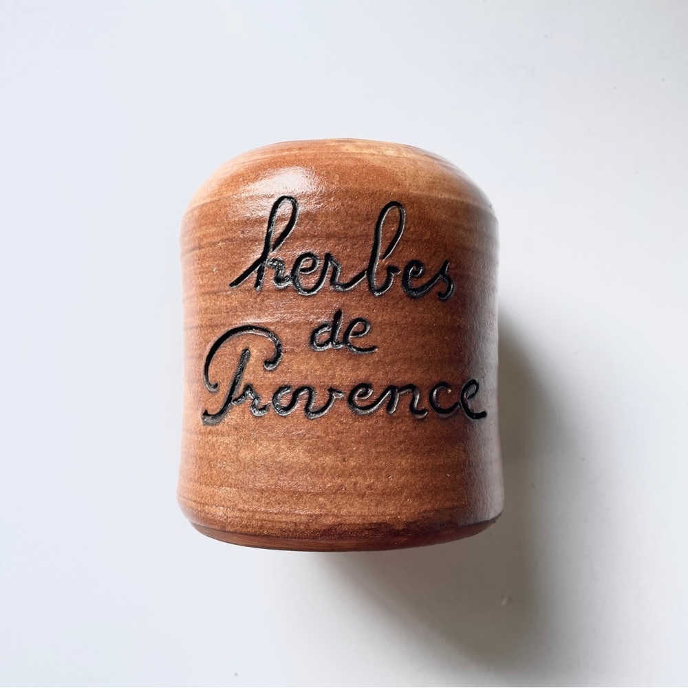 Vintage Herbes De Provence Glazed Stoneware Herb Jar French Country Spice Jar